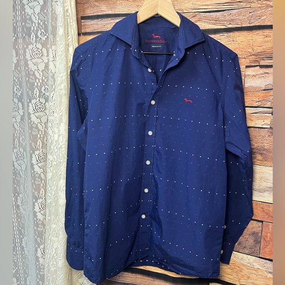 Harmont & Blaine 100% Navy Blue Patterned Shirt (Inv. #001) - Picture 4 of 14